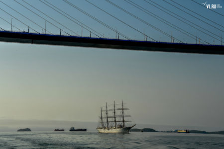 Kaiwo Maru II przechodzi pod Złotym Mostem
