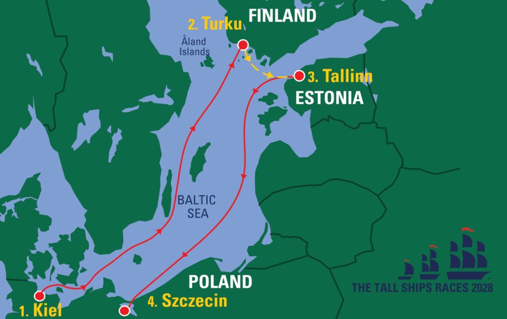 Trasa regat The Tall Ships Races 2028