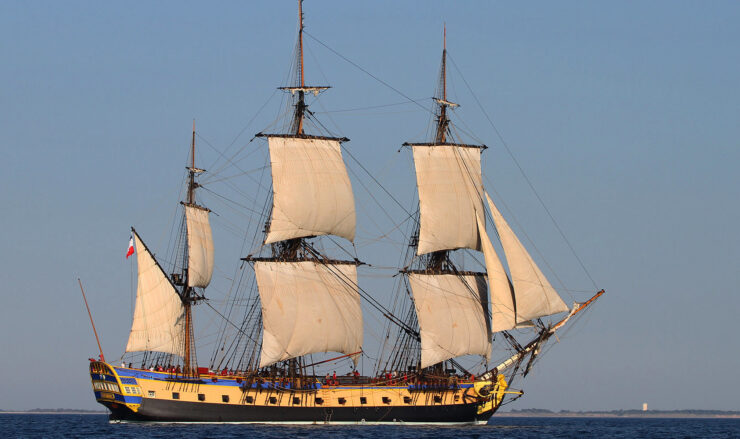 L'Hermione pod żaglami