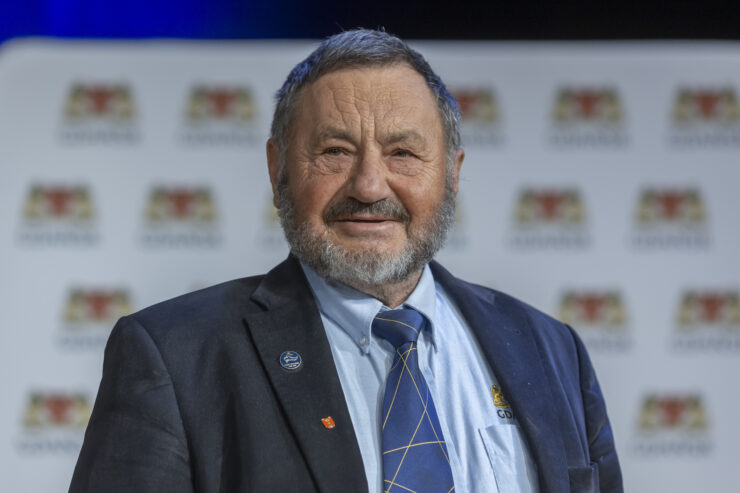 Kapitan Jerzy Jaszczuk podczas Gali Żeglarskiej Zaruskiego w Gdańsku.